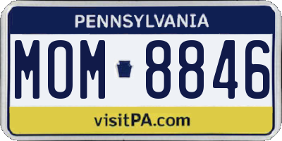 PA license plate MOM8846