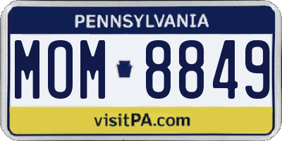 PA license plate MOM8849