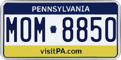 PA license plate MOM8850