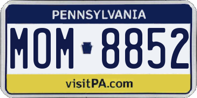 PA license plate MOM8852