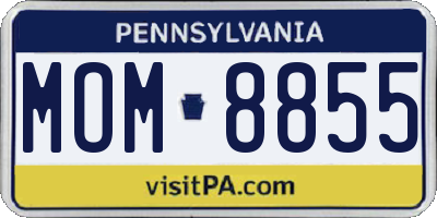 PA license plate MOM8855