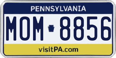 PA license plate MOM8856