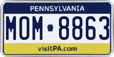 PA license plate MOM8863