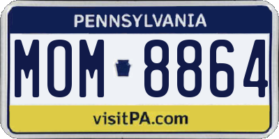 PA license plate MOM8864