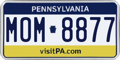 PA license plate MOM8877