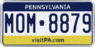 PA license plate MOM8879