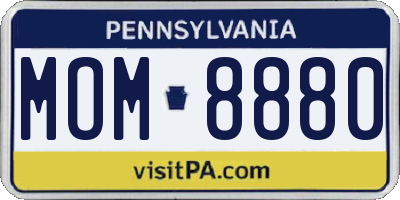 PA license plate MOM8880