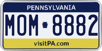 PA license plate MOM8882