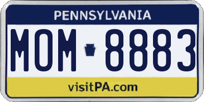 PA license plate MOM8883