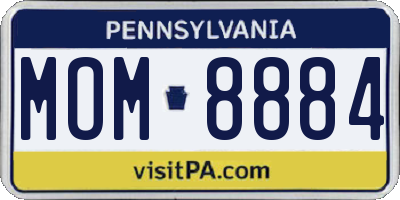 PA license plate MOM8884