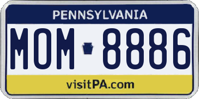 PA license plate MOM8886
