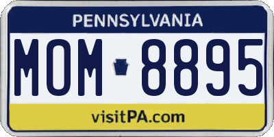 PA license plate MOM8895