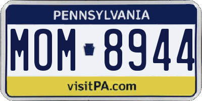 PA license plate MOM8944