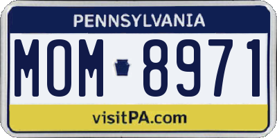 PA license plate MOM8971