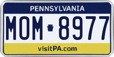 PA license plate MOM8977