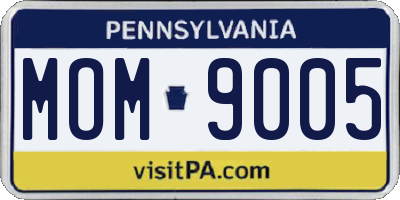 PA license plate MOM9005