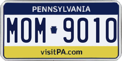PA license plate MOM9010