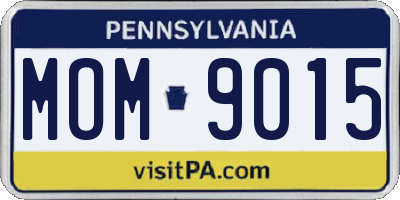 PA license plate MOM9015