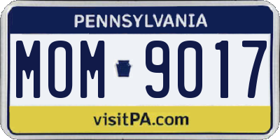 PA license plate MOM9017