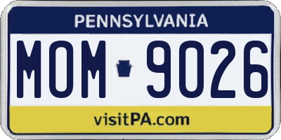 PA license plate MOM9026