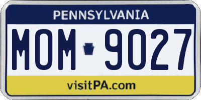 PA license plate MOM9027
