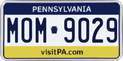 PA license plate MOM9029