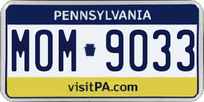 PA license plate MOM9033