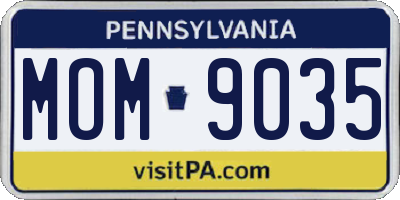 PA license plate MOM9035