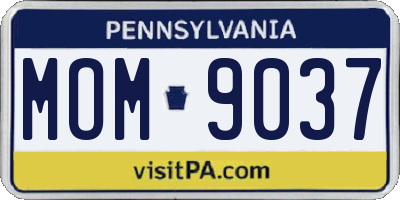 PA license plate MOM9037