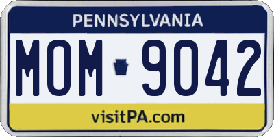 PA license plate MOM9042