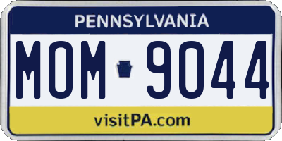 PA license plate MOM9044