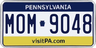 PA license plate MOM9048