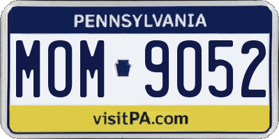 PA license plate MOM9052