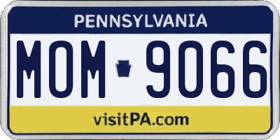 PA license plate MOM9066