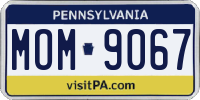 PA license plate MOM9067