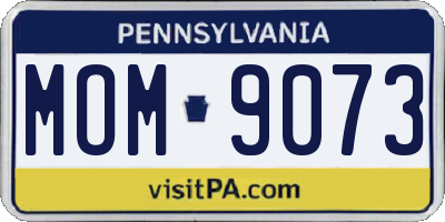 PA license plate MOM9073