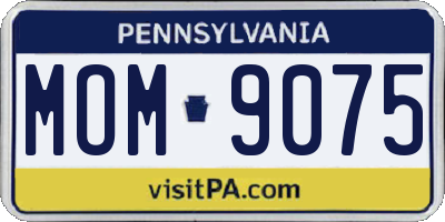 PA license plate MOM9075
