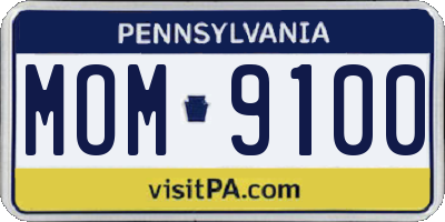 PA license plate MOM9100