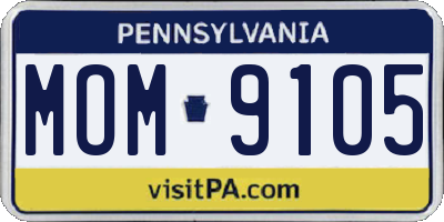 PA license plate MOM9105