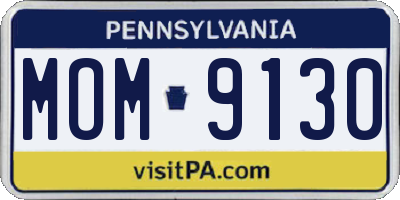 PA license plate MOM9130