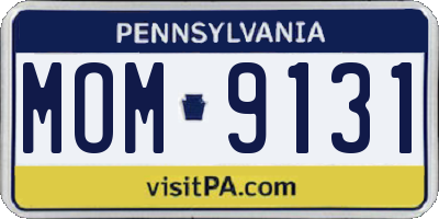 PA license plate MOM9131