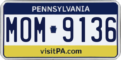 PA license plate MOM9136