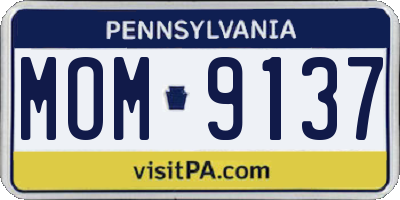 PA license plate MOM9137