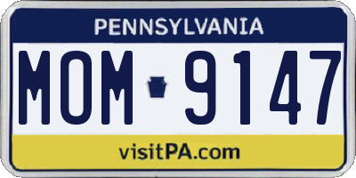 PA license plate MOM9147