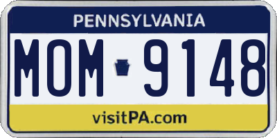 PA license plate MOM9148