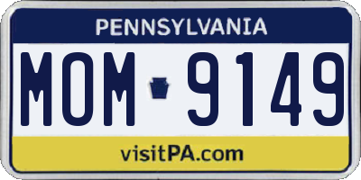 PA license plate MOM9149