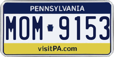PA license plate MOM9153
