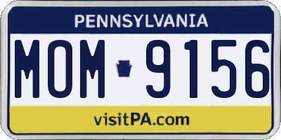 PA license plate MOM9156