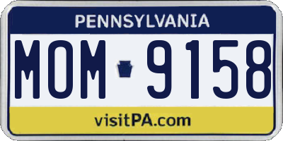 PA license plate MOM9158