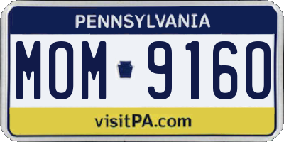 PA license plate MOM9160